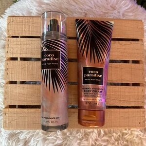 NEW Coco Paradise Bath & Body Works set- body cream & body mist - B&BW